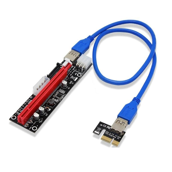 Planet Gates 4pin 6pin SATA Power PCI Express 16X Slot Riser Card USB 3.0 PCI-E PCI-Express 1x to 16x PCIE Riser for Bitcoin BTC Miner Mining