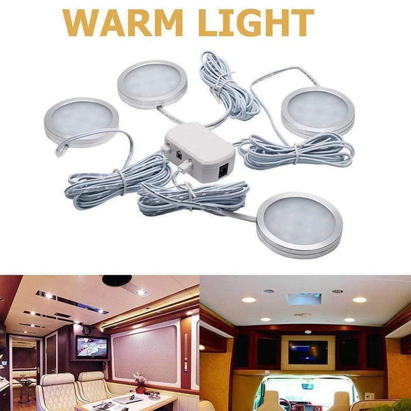 Planet Gates 4x 12V Interior LED Spot Light Warm Light For Camper Van Caravan Motorhome Lamp