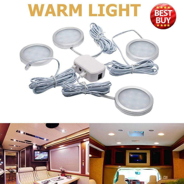 Planet Gates 4x 12V Interior LED Spot Light Warm Light For Camper Van Caravan Motorhome Lamp