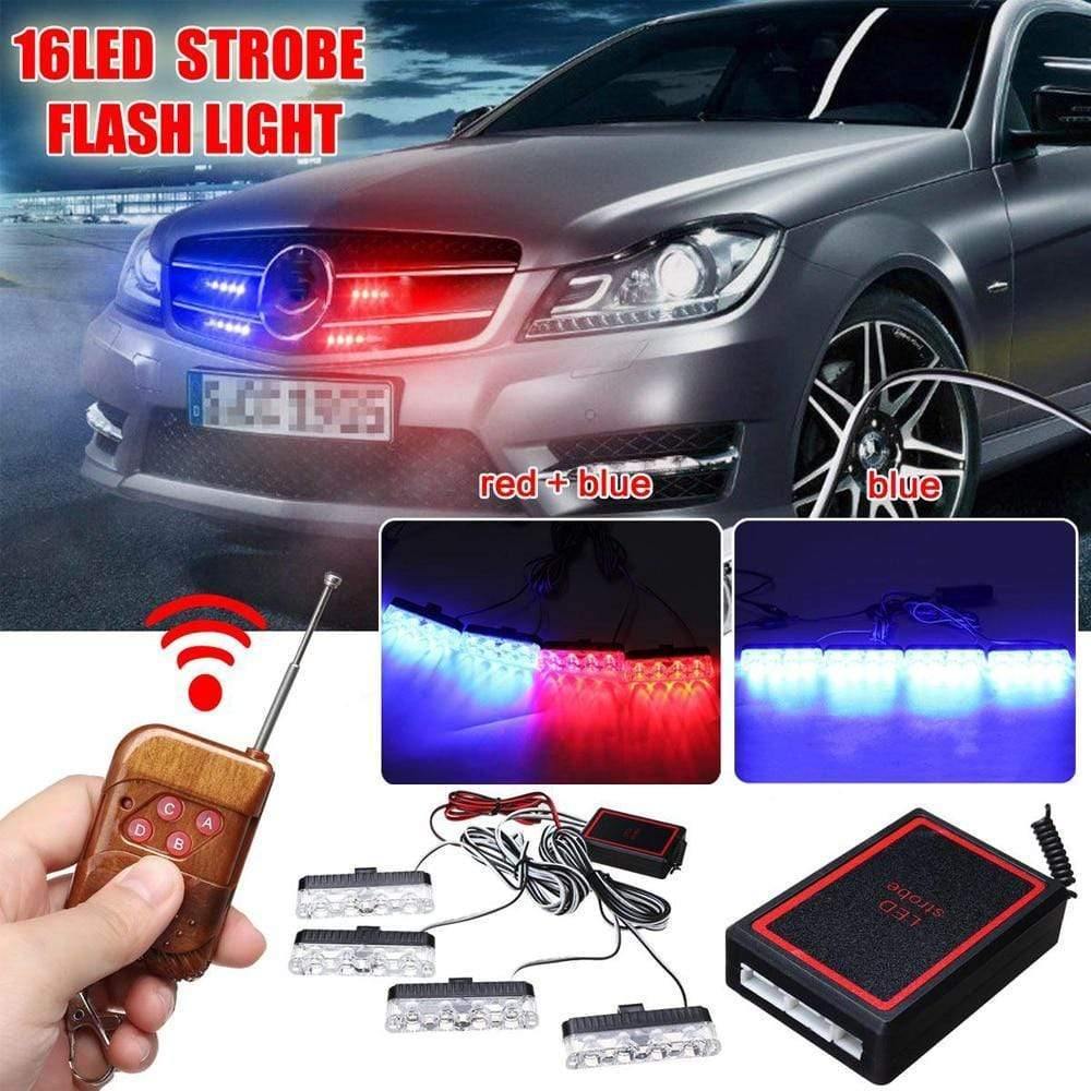 Planet Gates 4X4 LED Strobe Warning Police Light Wireless Remote For Car Truck Emergency DRL Day Running Ambulance Firemen Light