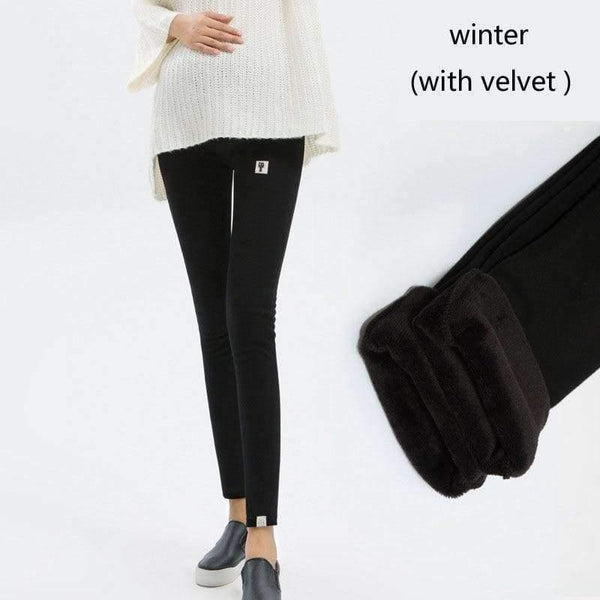 Planet Gates 4XL Winter Velvet Pants For Pregnant Women Maternity Leggings Warm Clothes Thickening Pregnancy Trousers Maternity Clothing