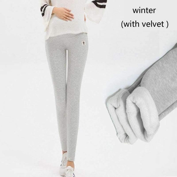 Planet Gates 4XL Winter Velvet Pants For Pregnant Women Maternity Leggings Warm Clothes Thickening Pregnancy Trousers Maternity Clothing
