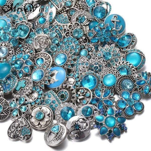 Planet Gates 5 10pcs/lot High Quality Snap Button Jewelry DIY Crystal Rhinestone Flower 18mm 20mm Metal Snap Buttons Fit Snap Bracelet Bangle