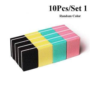 Planet Gates 5/10Pcs Nail Buffers Files Set Sponge Sanding Block Grinding Polishing Manicuring Pedicure Professional Nail Art Tools