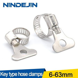 Planet Gates 5/10pcs worm gear hose clamp adjustable 6-63mm key clamp hose clip for water pipe plumbing automotive mechanical