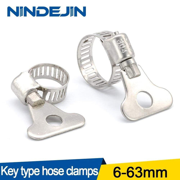 Planet Gates 5/10pcs worm gear hose clamp adjustable 6-63mm key clamp hose clip for water pipe plumbing automotive mechanical
