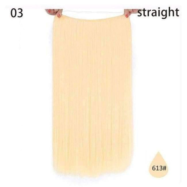 Planet Gates #5 / 22inches Fish Line Hairpieces 22'' Invisible Wire No Clips in Hair Extensions Secret Silky Straight Synthetic Hairs 100g/pic