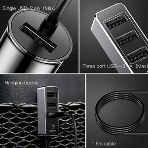 Planet Gates 5.5A 4 Ports USB Car Charger Multiple Expander Car-charger Adapter Fast Charge Mobile Phone Charger For iPhone x Samsung