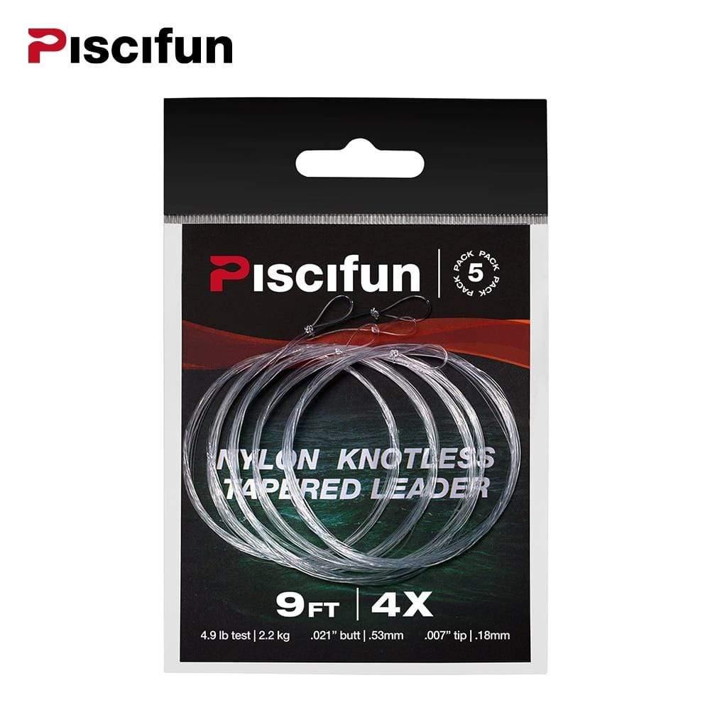 Planet Gates 5/6 Pieces Nylon Clear Fly Fishing Tapered Leader With Loop 7.5FT 9FT 12FT 0/1/2/3/4/5/6/7X  Fly Fishing Line Leader