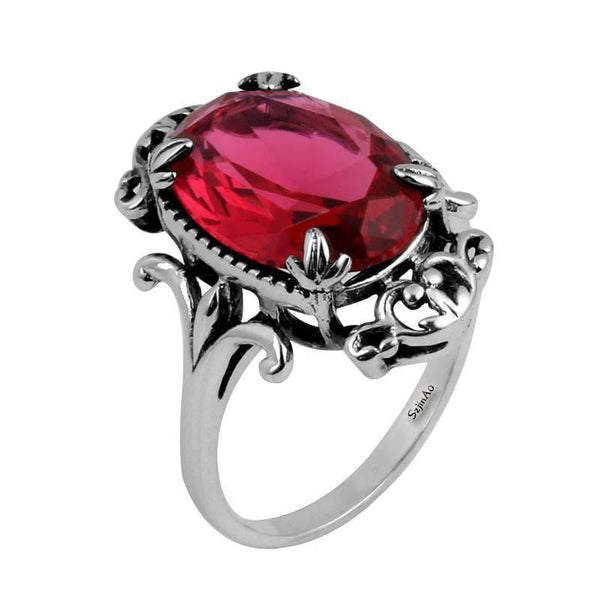 Planet Gates 5 925 Jewelry Fashion Vintage Vitoria Women Red Ruby Rings Genuine 925 Sterling Silver Free Shipping
