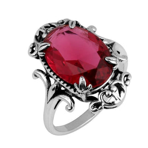 Planet Gates 5 925 Jewelry Fashion Vintage Vitoria Women Red Ruby Rings Genuine 925 Sterling Silver Free Shipping