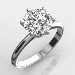 Planet Gates 5 / A 925 Sterling Silver Ring 2Ct Round-cut SONA Diamond Wedding Jewelry Rings Engagement For Women SZ 4-10