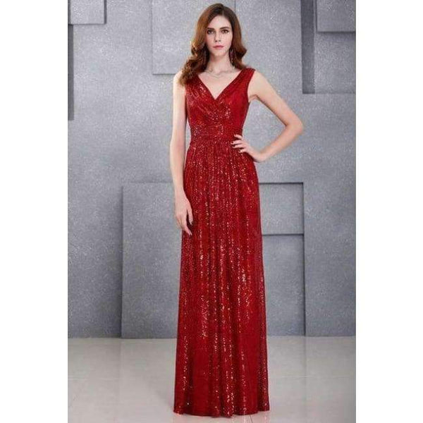 Planet Gates 5 as picture / 2 / China Gold Silver Long Sequin Evening Dress Pink Double V Neck Cheap Evening Gowns Sleeveless Prom Party Formal Dresses 0199