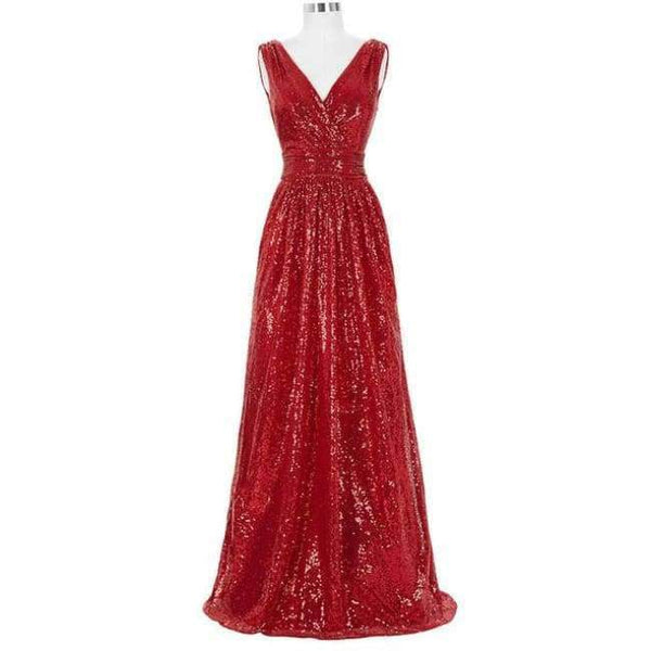 Planet Gates 5 as picture / 6 / China Kate Kasin Long Bridesmaid Dresses Red Silver Pink Black Gold Sequins Wedding Party Dresses for Bridesmaids 2018 Prom Gown Green