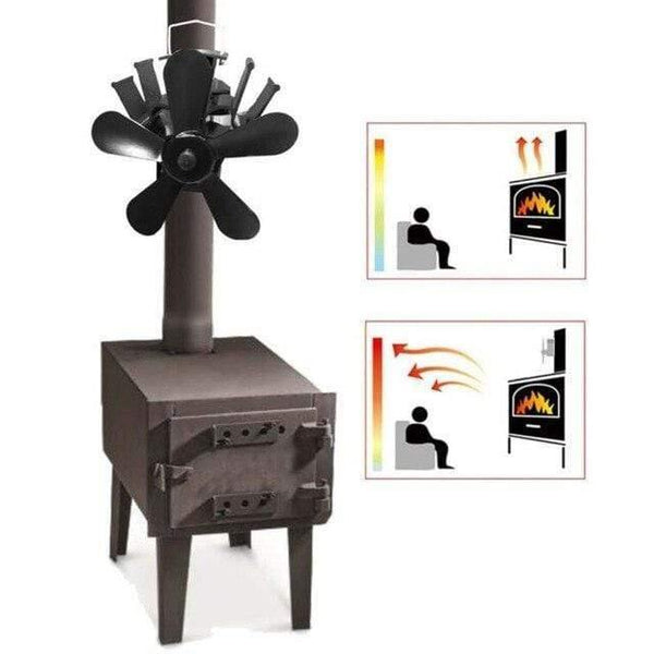 1pcs 4/5 Blades Fireplace Fan Low Noise Wall Mounted Stove Thermal Heat Hanging Log Burning Log Wood Burner Eco Friendly Quiet