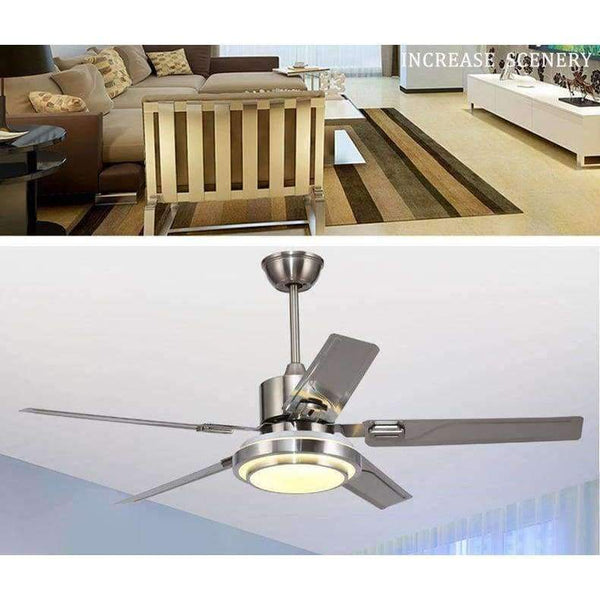 Planet Gates 5 Blades Indoor Ceiling Fan light with remote control Brushed Nickel Ceiling Fan 42 48 52 inch