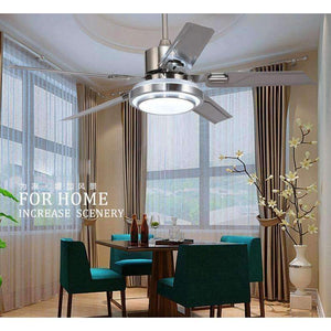 Planet Gates 5 Blades Indoor Ceiling Fan light with remote control Brushed Nickel Ceiling Fan 42 48 52 inch