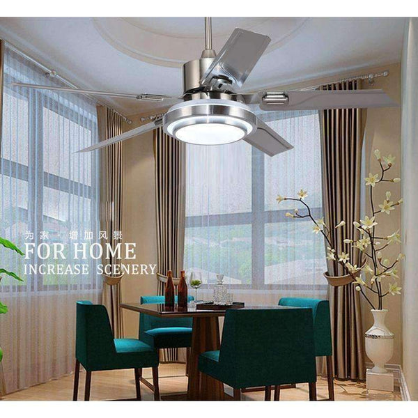 Planet Gates 5 Blades Indoor Ceiling Fan light with remote control Brushed Nickel Ceiling Fan 42 48 52 inch