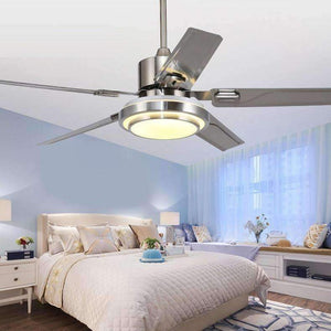 Planet Gates 5 Blades Indoor Ceiling Fan light with remote control Brushed Nickel Ceiling Fan 42 48 52 inch