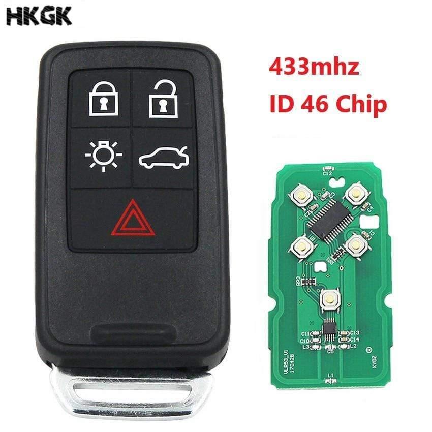Planet Gates 5 Button Remote Key  Car Key KYDZ for Volvo XC60 S60 S60L V40 V60 434mhz ID46 Chip Uncut Blade