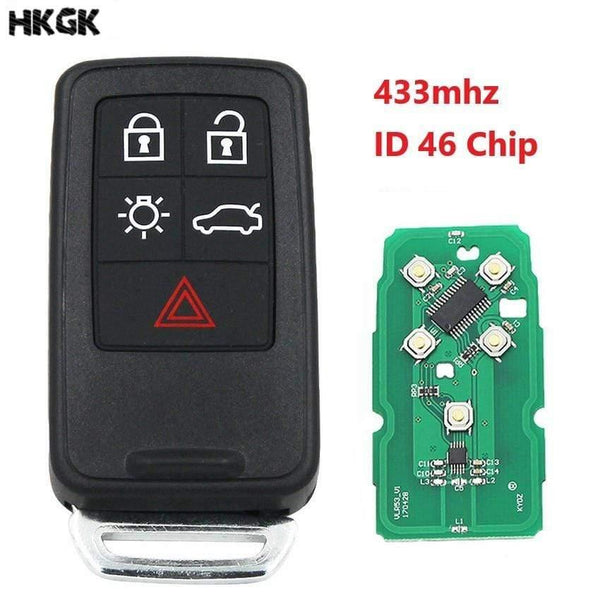 Planet Gates 5 Button Remote Key  Car Key KYDZ for Volvo XC60 S60 S60L V40 V60 434mhz ID46 Chip Uncut Blade