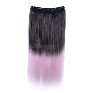 Planet Gates 5 Clips Gradient Color Natural Synthetic Clip in Hair Extensions Full Head Long Straight Hairpieces Wigs Pieces