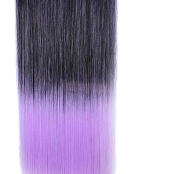 Planet Gates 5 Clips Gradient Color Natural Synthetic Clip in Hair Extensions Full Head Long Straight Hairpieces Wigs Pieces
