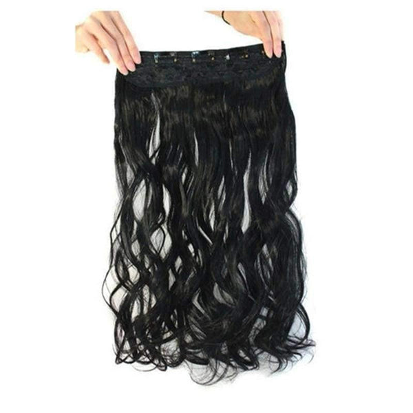 Planet Gates 5 clips in hair extension pony tail blonde extensions wavy heat resistant long clip synthetic hairpiece one piece WoodFestival