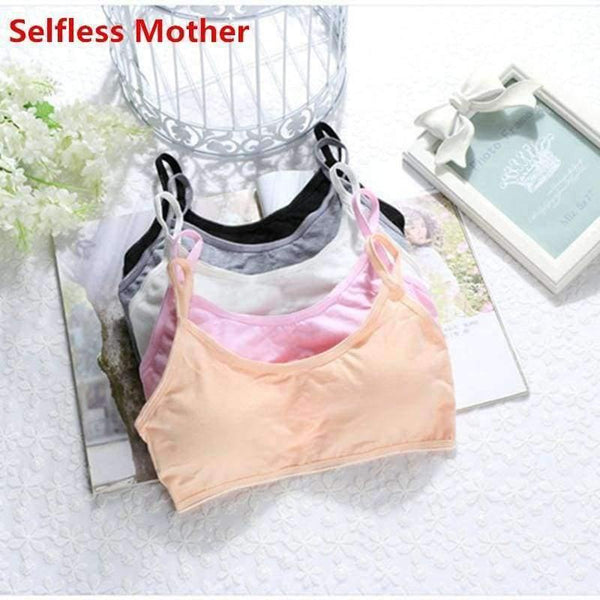 Planet Gates 5 COLORS / 12 5pcs/lot Child Cotton Bra For Young Girls Kids Teenage Underwear Wireless Small Training Puberty Bras Undergarment Clothes