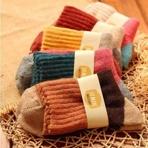 Planet Gates 5 colors mix / China / Free Size Quality winter vintage thicken warm rabbit wool women socks female fashion patchwork retro thermal cotton socks 5pairs/lot