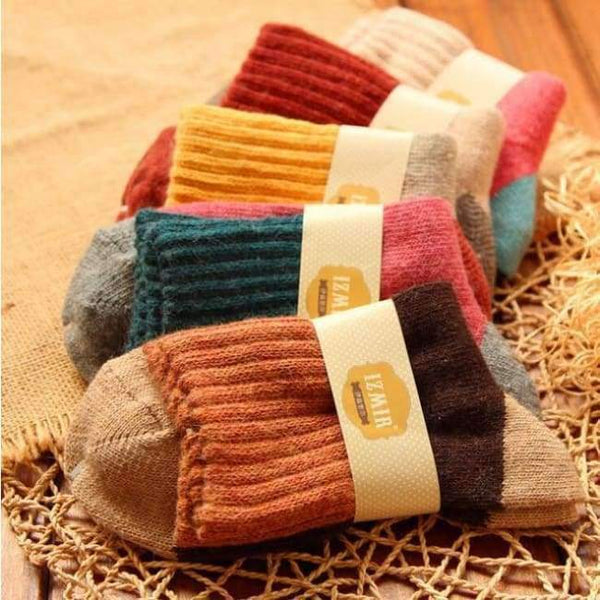 Planet Gates 5 colors mix / China / Free Size Quality winter vintage thicken warm rabbit wool women socks female fashion patchwork retro thermal cotton socks 5pairs/lot