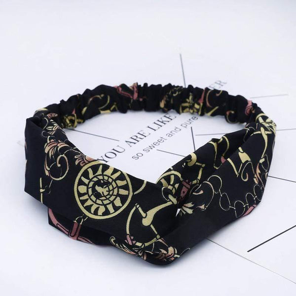 Fashion Floral Print Knot Women Headband Vintage Hairband Girls Headwear Leopard Headband  Hair Accessories