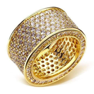 Planet Gates 5 / Gold 925 Silver Gemstone Rings Finger Shining 320pcs Full Simulated Diamond Gold Ring for Women Men