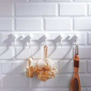 Planet Gates 5 hooks Aluminum Towel Rack Perforated White Bathroom Rack Toilet Towel Rack Hardware Pendant Set