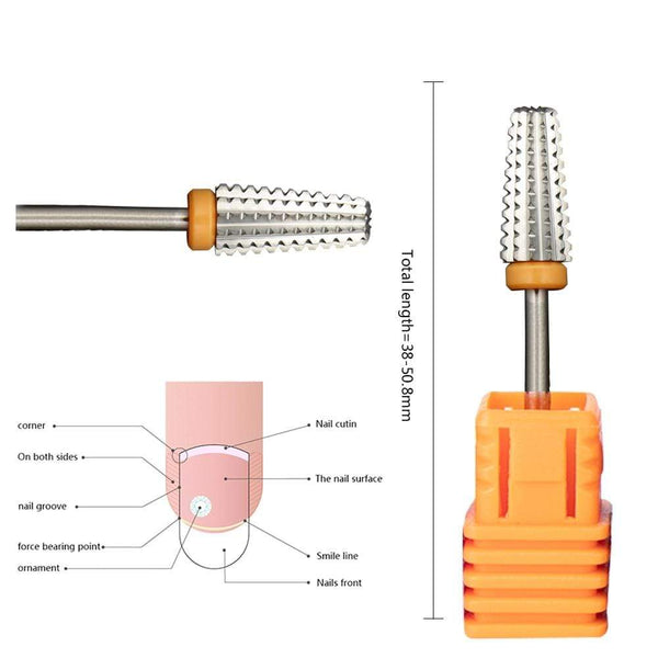Planet Gates 5 IN 1 Two-way Carbide Nail Drill Bits Manicure Pedicure Machine Milling Cutter Nail Files Remove Gel Polish Nail Art Tools