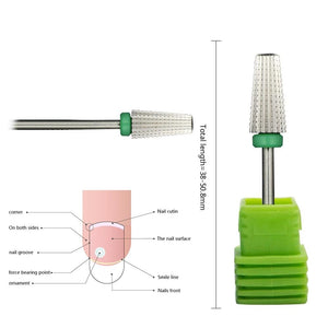 Planet Gates 5 IN 1 Two-way Carbide Nail Drill Bits Manicure Pedicure Machine Milling Cutter Nail Files Remove Gel Polish Nail Art Tools