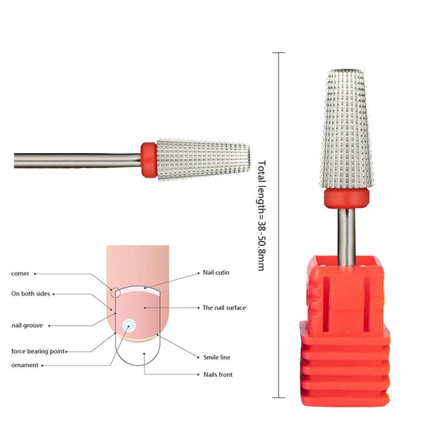 Planet Gates 5 IN 1 Two-way Carbide Nail Drill Bits Manicure Pedicure Machine Milling Cutter Nail Files Remove Gel Polish Nail Art Tools