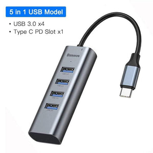 Baseus USB C HUB USB to Multi HDMI USB 3.0 RJ45 Carder Reader OTG Adapter USB Splitter for MacBook Pro Air USB Dock Type C HUB