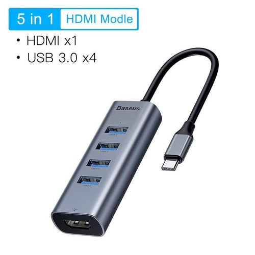 Baseus Multi USB C HUB USB 3.0 HDMI VGA USB Splitter Type C Adapter for MacBook Pro PC Accessories PD Charging Type C HUB