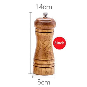 Manual Pepper Grinder Oak Wood Salt And Pepper Mill Multi-purpose Cruet 5" 8" 10" Kitchen Tool With Ceramic Grinder