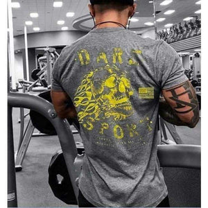 Planet Gates 5 / M Fashion Fitness T-Shirt Crossfit Bodybuilding Muscle male Short sleeve Slim Cotton Tee tops