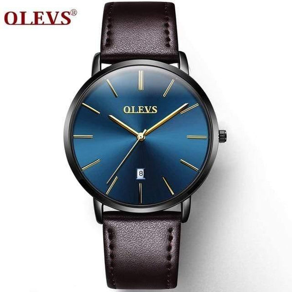 Planet Gates 5 Men Watches Luxury  Quartz Genuine Leather Strap Minimalist  Wrist Watches Waterproof High Quality Relogio