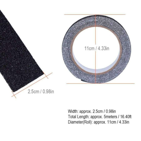 Planet Gates 5 Meters PVC Non-Slip Anti Tape Skid Adhesive Tape Stair Step Floor Safety Tapes Black