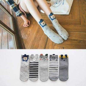 Planet Gates 5 / One Size 10PCS=5Pairs/lot Lovely Cartoon Women Horse Bear Rabbit Animal Socks Cotton Sox Women Girls Lady Female Socks Warm Candy Color