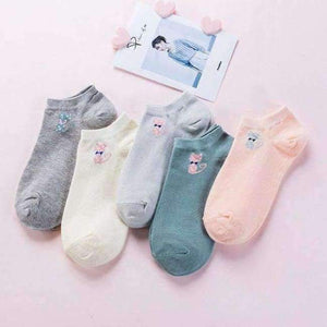 Planet Gates 5 / One Size Fashion Women Socks Cotton Cartoon Print Girls Casual Novelty High Quality New Casual Print Sock For Girls 5Pair/Pcs