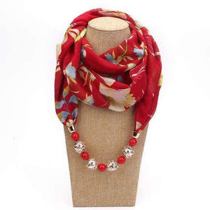 Planet Gates 5 / one size New Pendant Scarf Necklace Bohemia Necklaces For Women Chiffon Scarves Pendant Jewelry Wrap Foulard Female Accessories