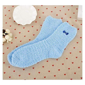 Planet Gates 5 Pairs / Lot Top Sale Women Winter Warm Middle Tube Socks Short  Autumn Girl 10 Colors Solid Plush Sock Wholesale