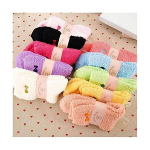 Planet Gates 5 Pairs / Lot Top Sale Women Winter Warm Middle Tube Socks Short  Autumn Girl 10 Colors Solid Plush Sock Wholesale
