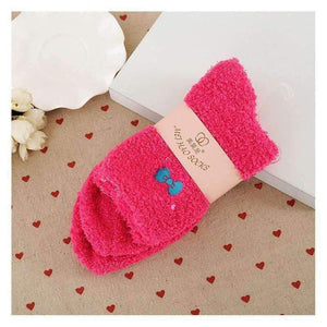 Planet Gates 5 Pairs / Lot Top Sale Women Winter Warm Middle Tube Socks Short  Autumn Girl 10 Colors Solid Plush Sock Wholesale