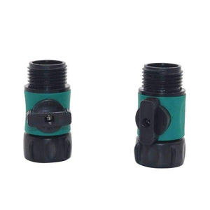 Planet Gates 5 Pcs Garden Hose Valve Tap Pipe Compatible 3/4" 2-Way Connector Valve Fitting Adapter Tool Watering Supplies
